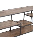 Etagere basse industrielle manguier stockholm naturel ciré - 210x35x60 cm