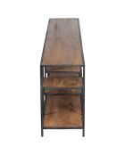 Etagere basse industrielle manguier stockholm naturel ciré - 210x35x60 cm
