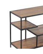 Etagere basse industrielle manguier stockholm naturel ciré - 210x35x60 cm