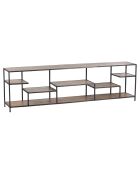 Etagere basse industrielle manguier stockholm naturel ciré - 210x35x60 cm