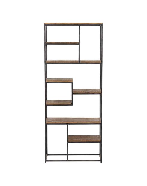 Etagere 7 niveaux manguier stockholm naturel ciré - 70x35x170 cm