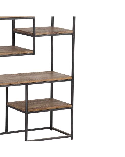 Etagere 7 niveaux manguier stockholm naturel ciré - 70x35x170 cm