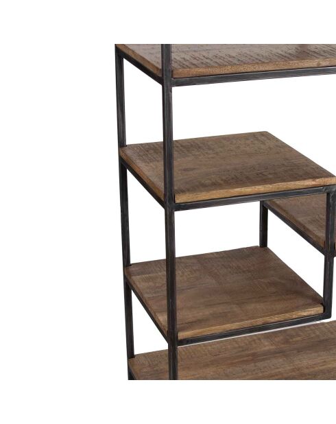 Etagere 7 niveaux manguier stockholm naturel ciré - 70x35x170 cm