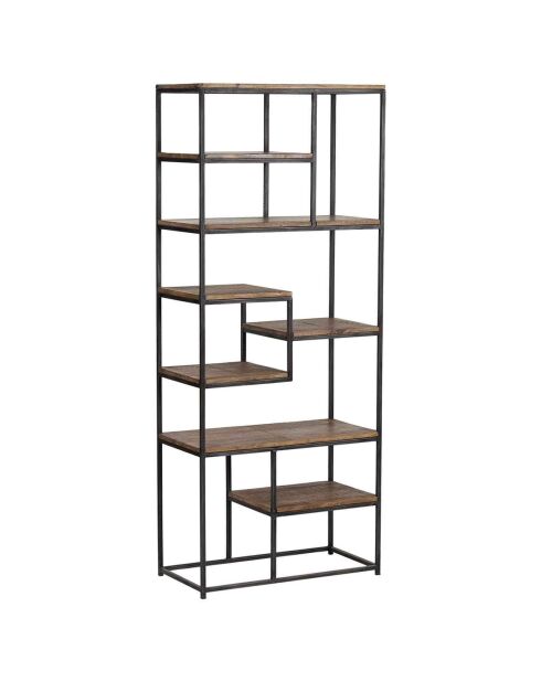 Etagere 7 niveaux manguier stockholm naturel ciré - 70x35x170 cm