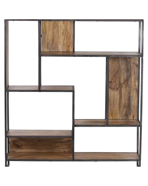 Etagere destructurée manguier stockholm naturel ciré - 110x25x125 cm