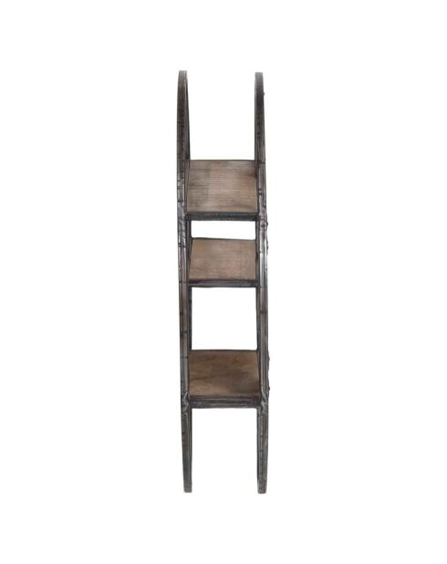 Etagere bois metal ronde manguier stockholm naturel ciré - 80x16x80 cm