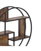 Etagere bois metal ronde manguier stockholm naturel ciré - 80x16x80 cm
