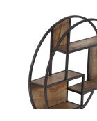 Etagere bois metal ronde manguier stockholm naturel ciré - 80x16x80 cm