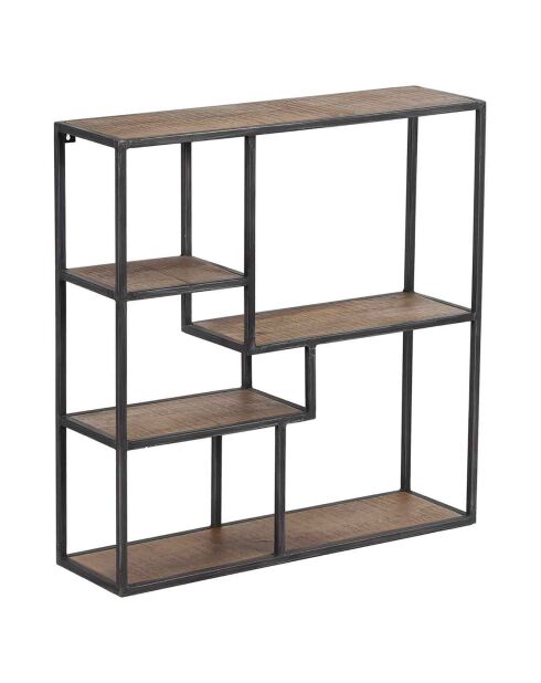 Etagere destructurée bois manguier stockholm naturel ciré - 77x22x79 cm