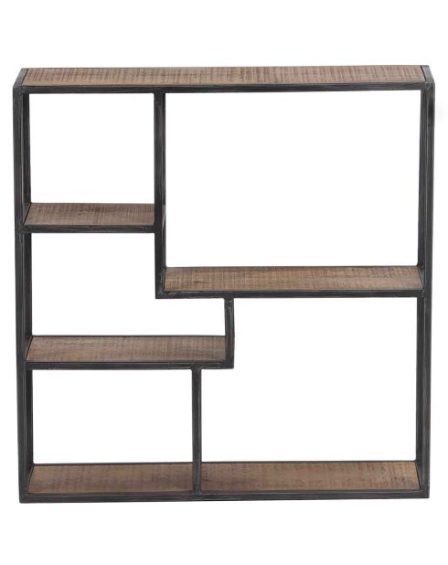 Etagere destructurée bois manguier stockholm naturel ciré - 77x22x79 cm