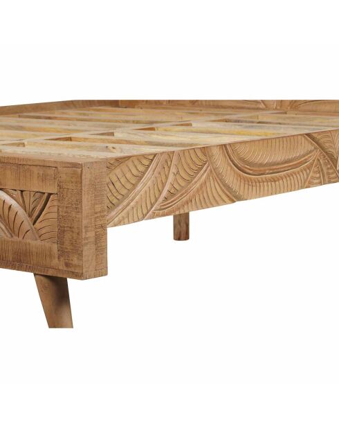 Lit sculpté manguier floria marron - 165x212x110 cm