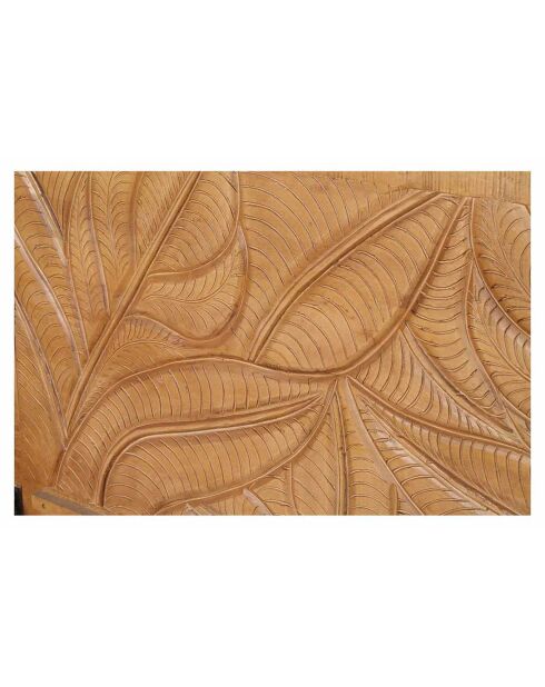 Lit sculpté manguier floria marron - 165x212x110 cm