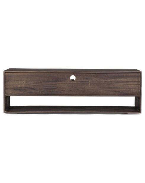 Meuble tv design bois bicolore manguier kabir naturel - 160x40x50 cm