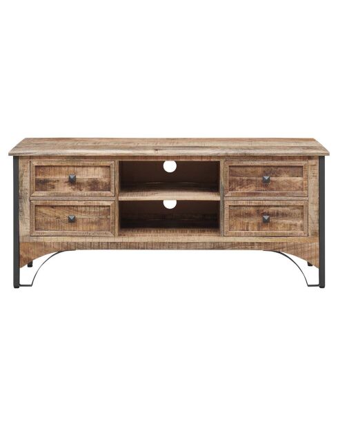Meuble tv 4 tiroirs manguier pondicherry marron - 145x40x63 cm