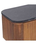 Meuble tv plateau marbre kfir naturel ciré - 140x42x50 cm