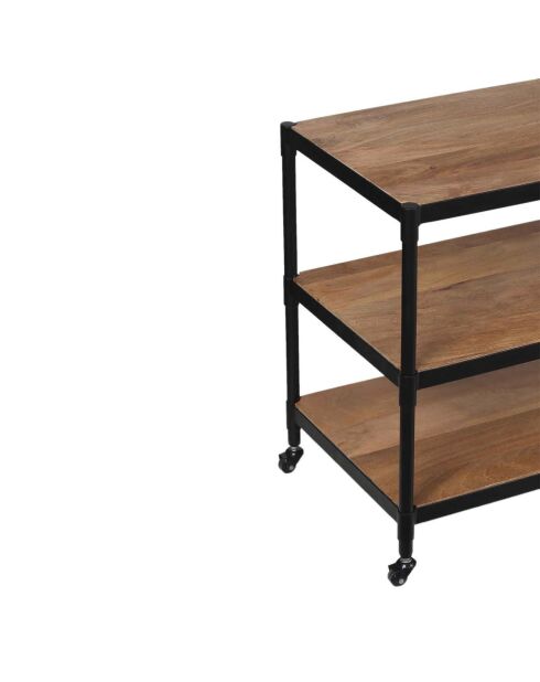 Meuble tv triple plateau manguier carnac marron - 152x42x65 cm