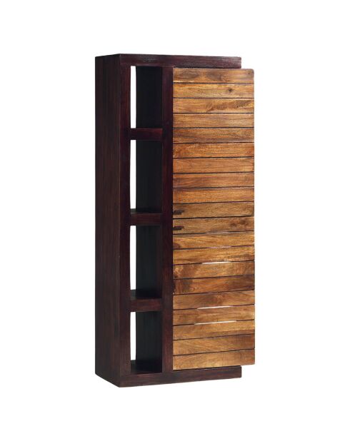 Colonne étagère bois bicolore marron - 89x41x195 cm