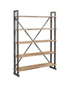Grande étagère bois acacia forest brut - 140x35x190 cm