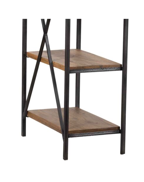 Bureau avec étagère manguier stockholm noir - 130x60x130 cm