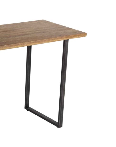 Bureau avec étagère manguier stockholm noir - 130x60x130 cm
