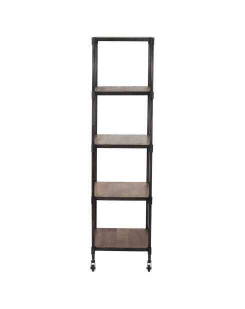 Étagère à roulettes manguier carnac marron - 57x42x162 cm