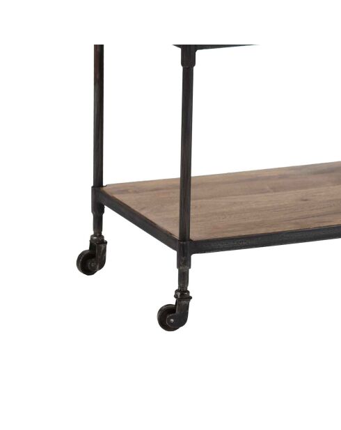 Étagère à roulettes manguier carnac marron - 57x42x162 cm
