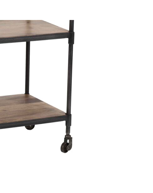 Étagère à roulettes manguier carnac marron - 57x42x162 cm