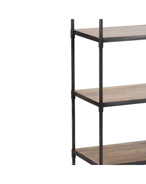 Étagère à roulettes manguier carnac marron - 57x42x162 cm