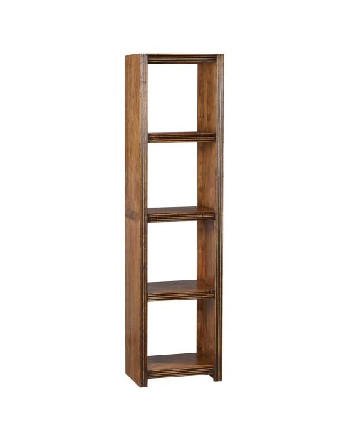 Plank met 4 vakken acacia Florence natural/ebene - 50x35x190 cm