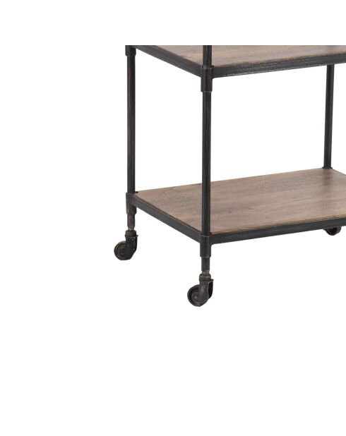 Petite étagère à roulettes manguier carnac marron - 56x41x92 cm