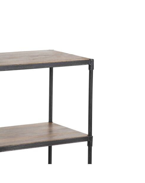 Petite étagère à roulettes manguier carnac marron - 56x41x92 cm