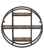 Étagère ronde murale manguier london marron - 60x15x60 cm