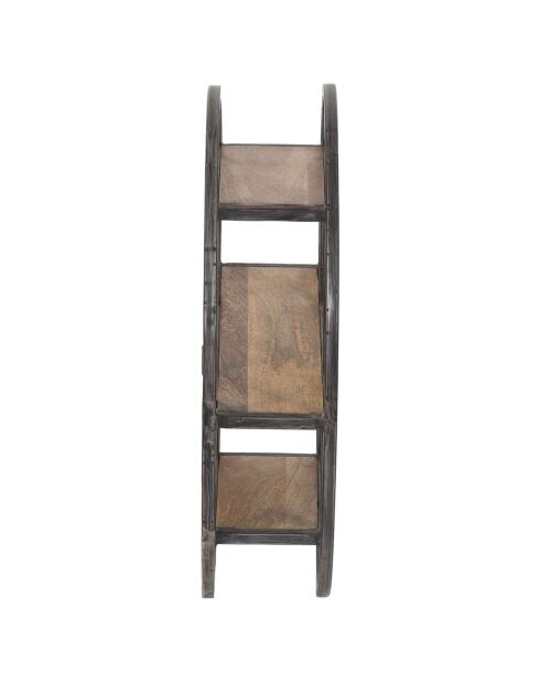 Étagère ronde murale manguier london marron - 60x15x60 cm