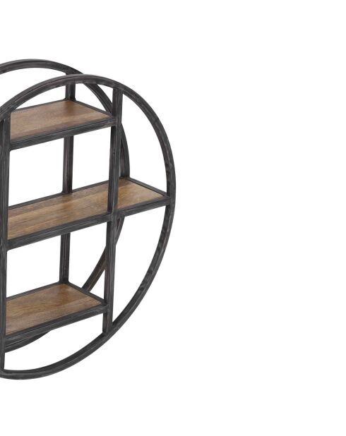 Étagère ronde murale manguier london marron - 60x15x60 cm
