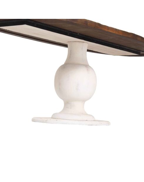 Natürlicher/weißer ovaler Esstisch - 230x100x78 cm