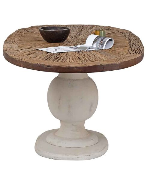 Natürlicher/weißer ovaler Esstisch - 230x100x78 cm