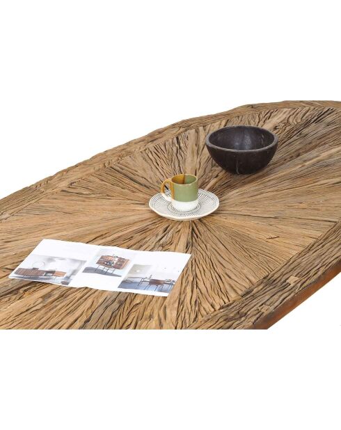 Natürlicher/weißer ovaler Esstisch - 230x100x78 cm