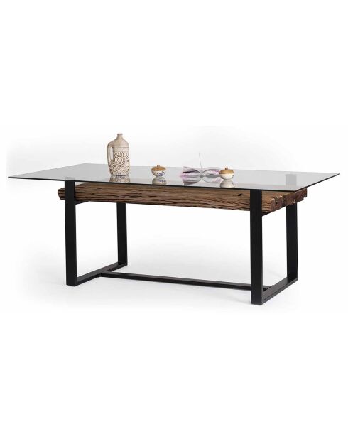 Table bois recyclé bois recyclé sufa marron - 200x100x76 cm