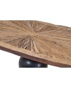 Ovale eettafel met naturel/zwart blad - 230x100x78 cm