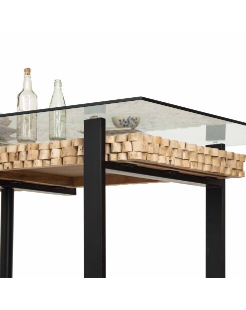 Table rectangulaire acacia sirin marron - 220x100x76 cm