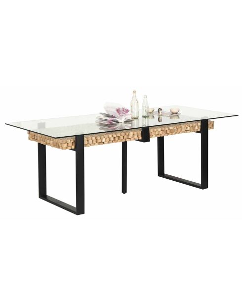 Table rectangulaire acacia sirin marron - 220x100x76 cm
