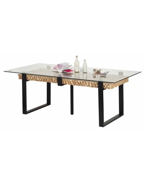 Table rectangulaire acacia sirin marron - 220x100x76 cm