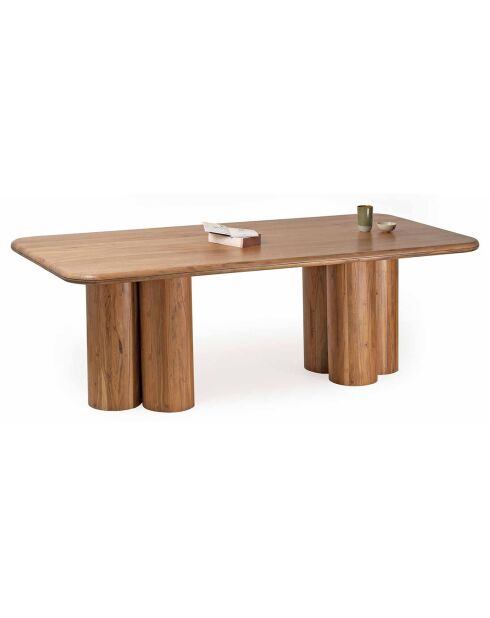 Table de repas rectangulaire acacia maglan marron - 220x100x76 cm