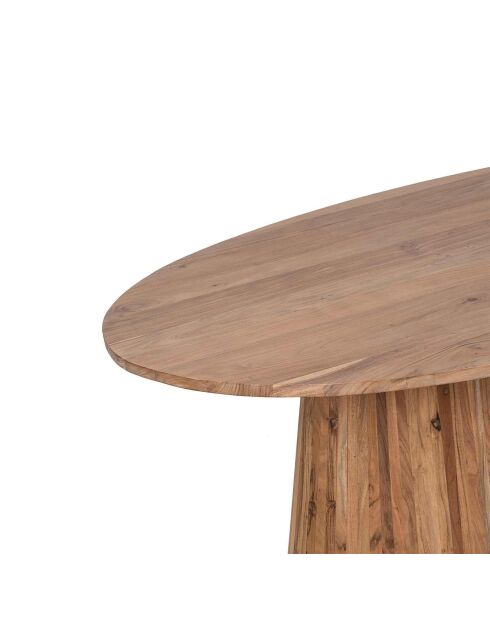 Table à manger ovale acacia dimona marron - 200x120x76 cm