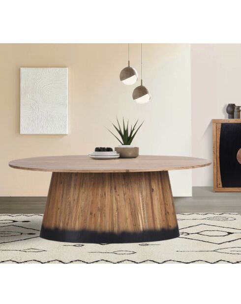 Table à manger ovale acacia dimona marron - 200x120x76 cm