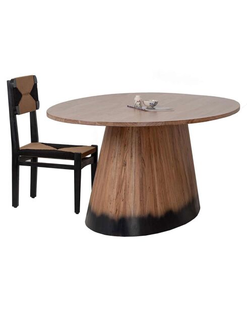 Table à manger ovale acacia dimona marron - 200x120x76 cm