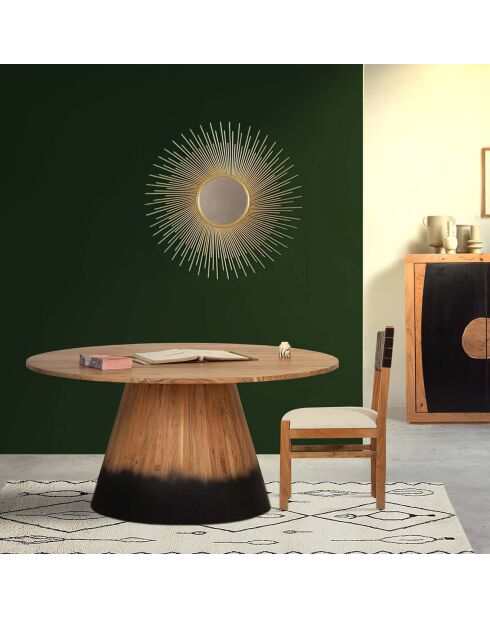 Table de repas ronde acacia dimona marron - D.140x76 cm