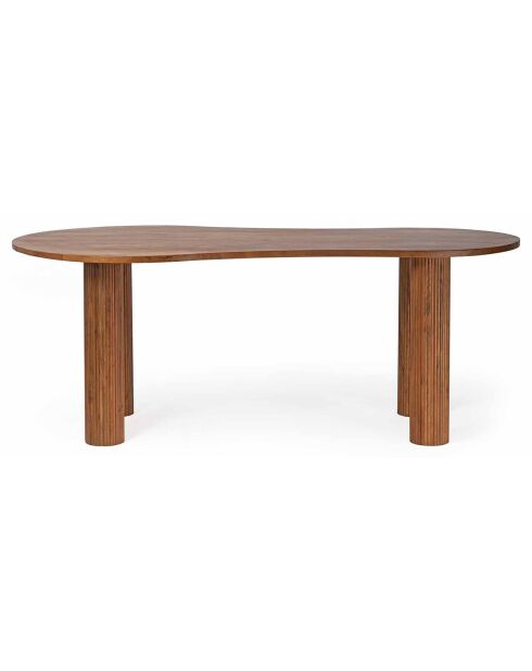 Table de repas ovale 3/4 pieds acacia arad marron - 200x90x76 cm