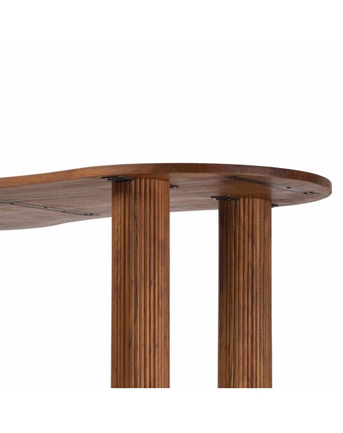 Table de repas ovale 3/4 pieds acacia arad marron - 200x90x76 cm