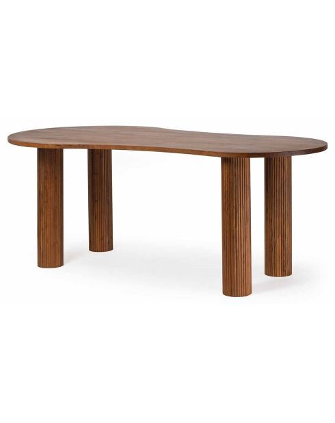 Table de repas ovale 3/4 pieds acacia arad marron - 200x90x76 cm